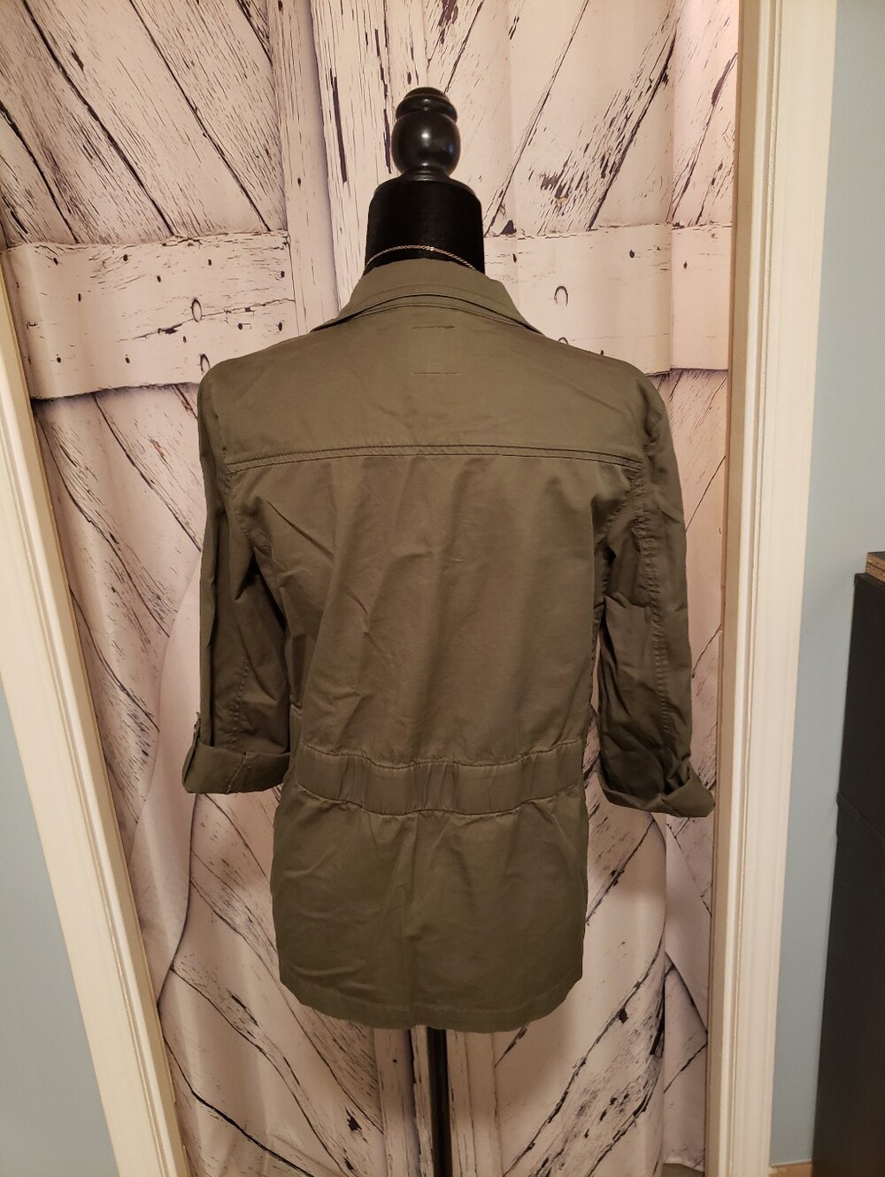 Reitmans Olive Green Utility Jacket with Waist Tie - Picture 5 of 9